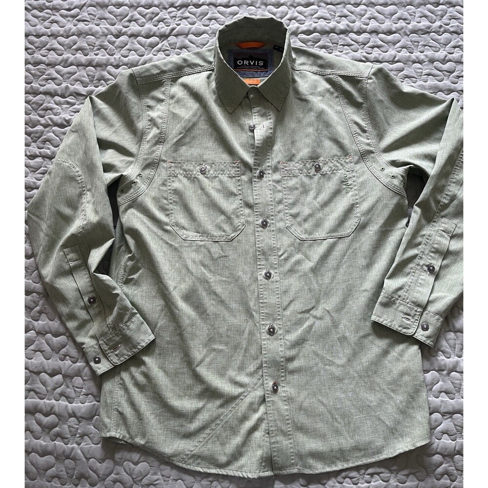 ORVIS Open Air Caster Ventilated, Long Sleeve Shirt Men’s Medium Mojito Green